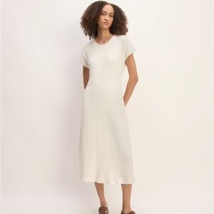 Everlane The Rib-Knit Cap-Sleeve Midi Dress Size XS